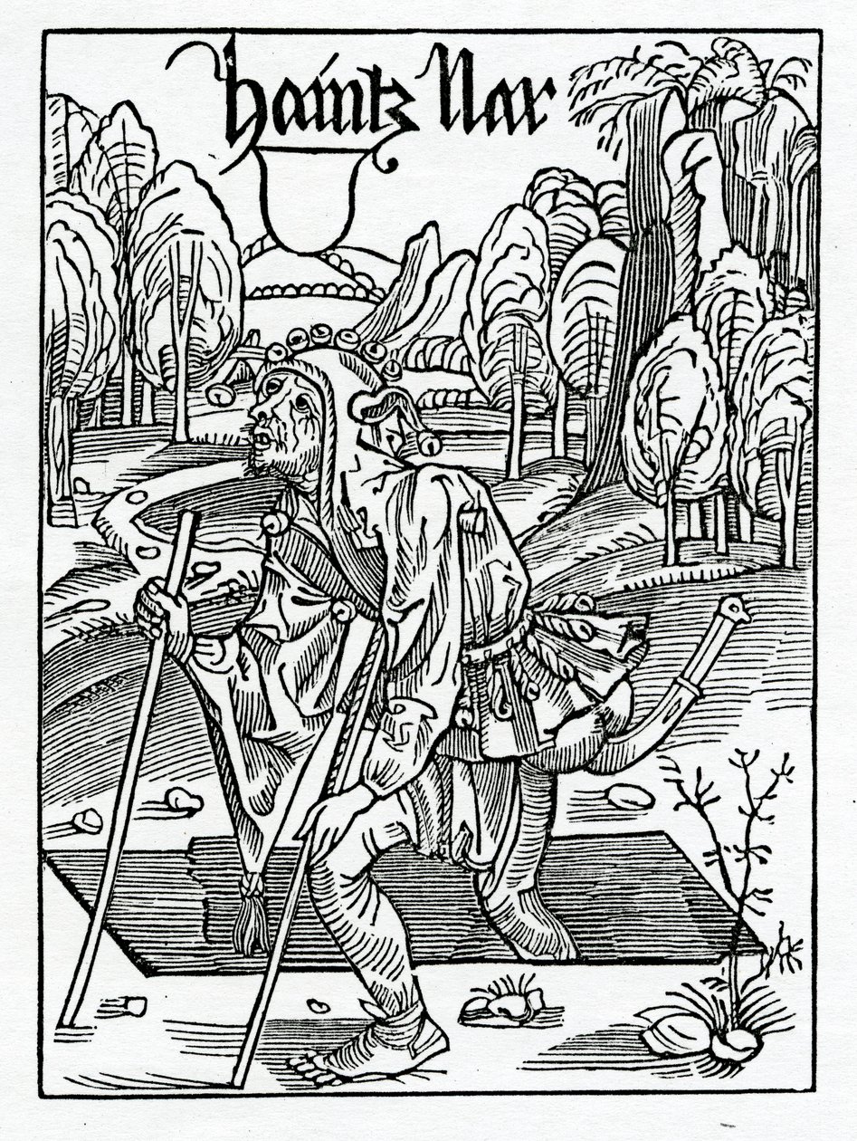 Van oude dwazen, dat wil zeggen hoe langer ze leven, hoe meer ze geneigd zijn tot dwaasheid, illustratie uit Alexander Barclay