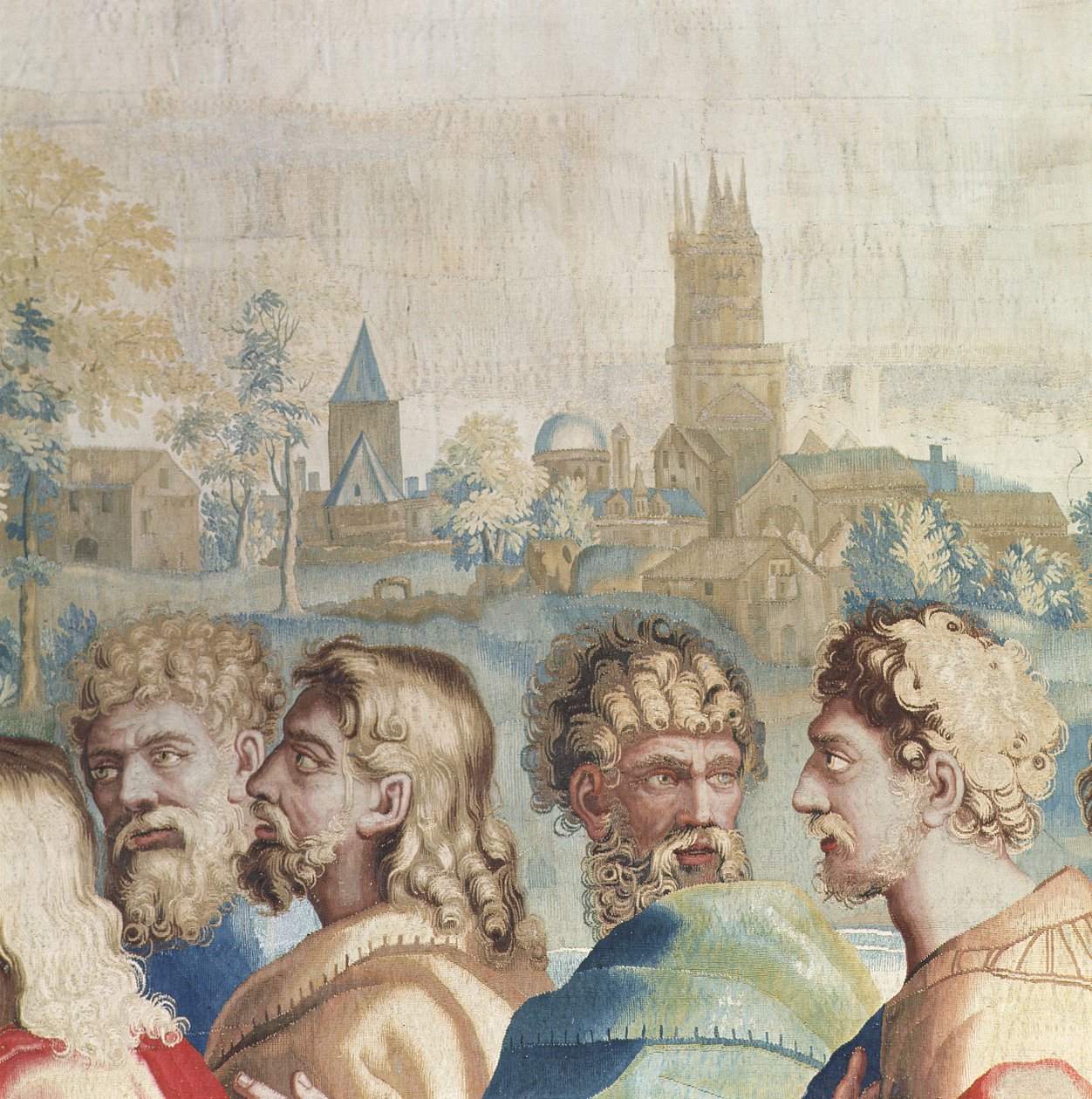 Wandtapijt met de daden van de apostelen, de roeping van Sint Paulus (detail) door Raffaello Sanzio Raphael