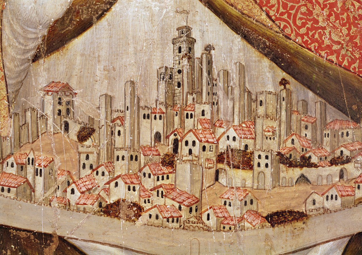 Detail van San Gimignano, c.1391 door Taddeo di Bartolo