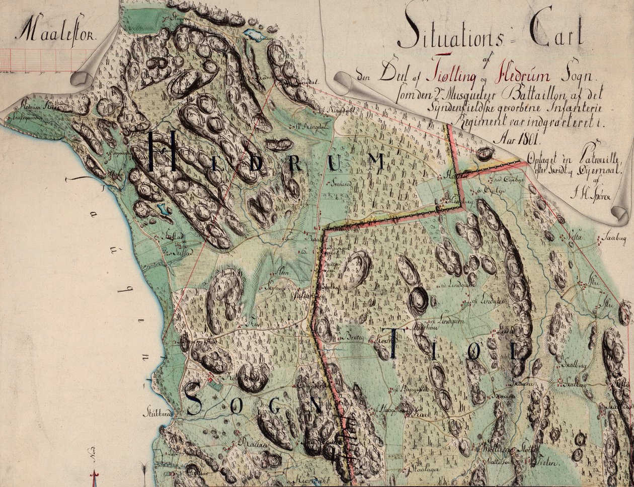 De kaart is uitgegeven in handgetekend (1801) en toont Vestfold door Unknown