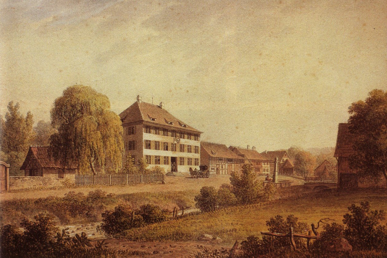 Aquarel van de Eagle Inn in Baßersdorf door Unknown