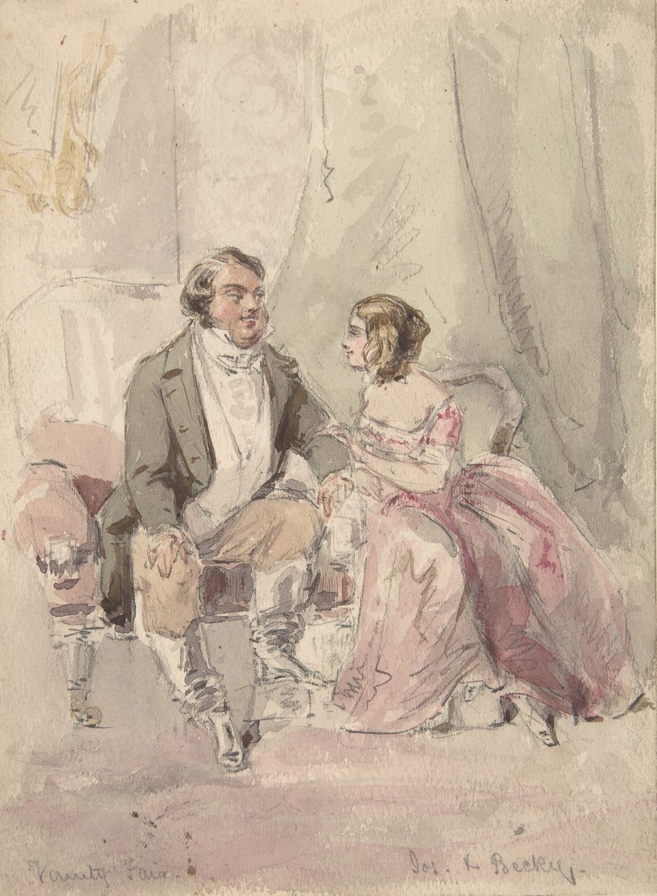 Scène uit Vanity Fair: Jos en Becky, 1848-80 door Jerry Barret