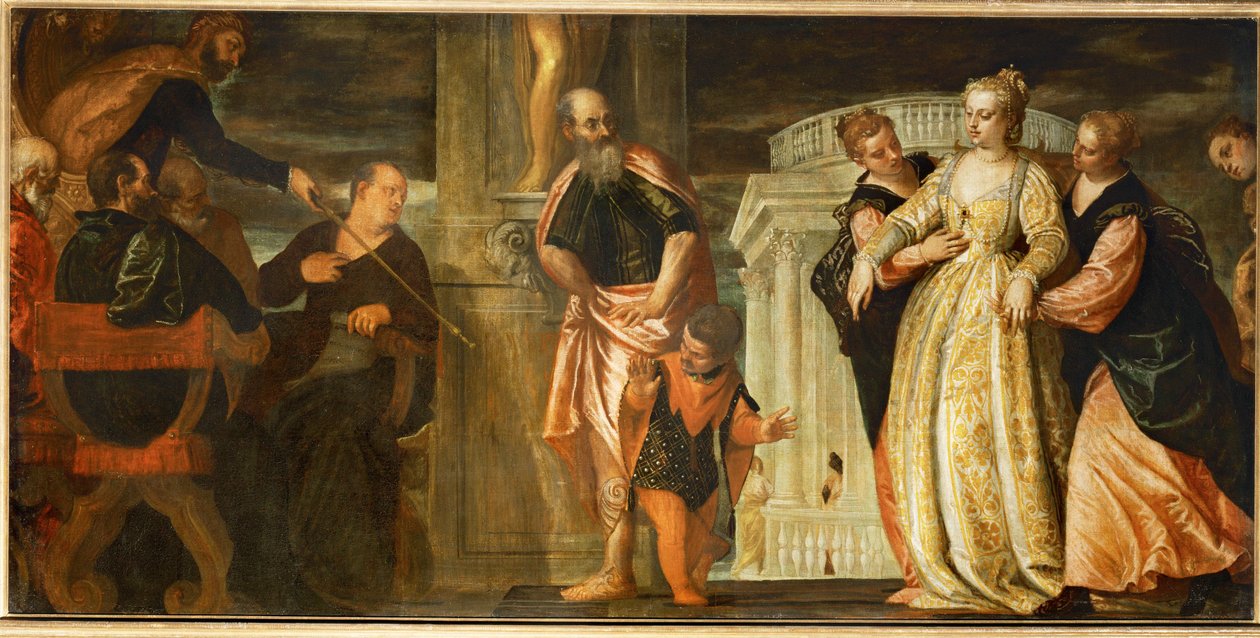 Esther voor Ahasveros (schilderij op doek) door (1528-88) Veronese