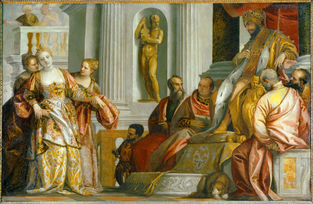 Esther voor koning Ahasveros ... door (1528-88) Veronese