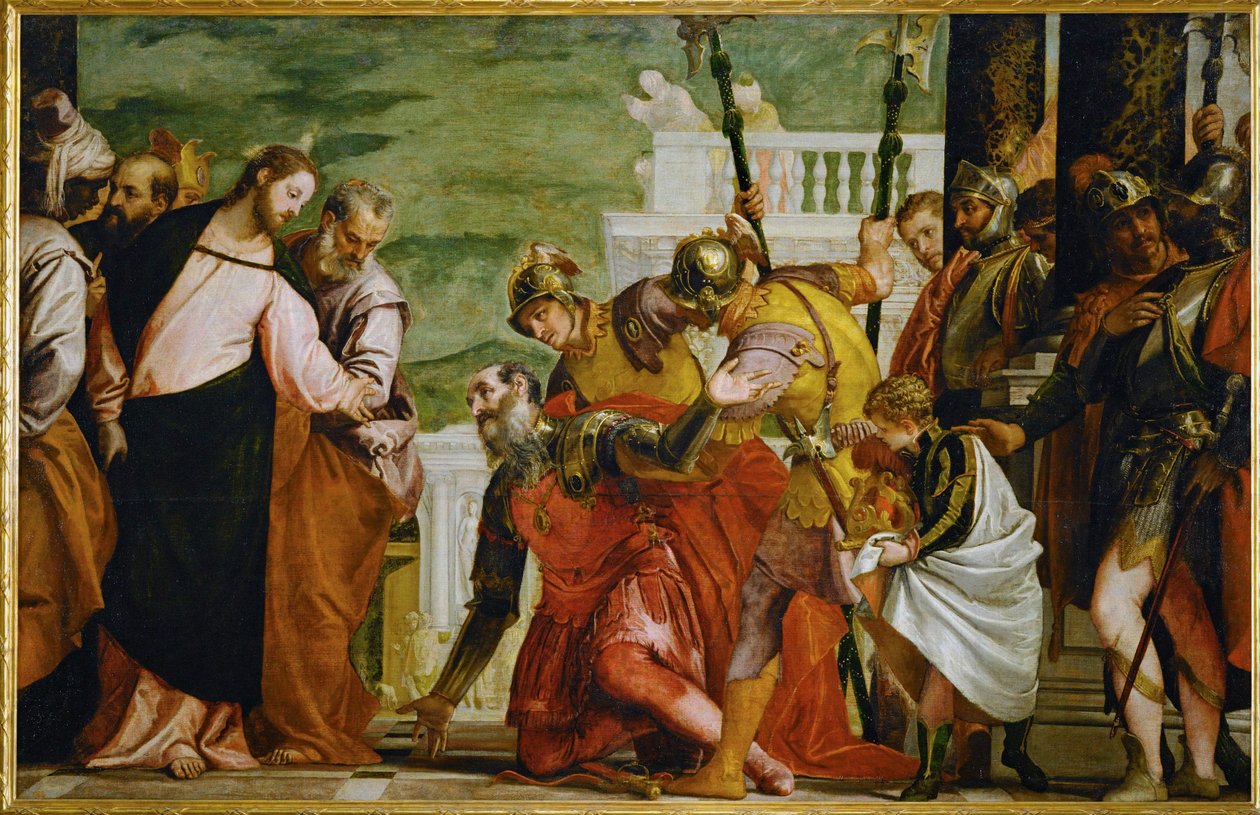 Jezus en de Centurio (schilderij op doek) door (1528-88) Veronese