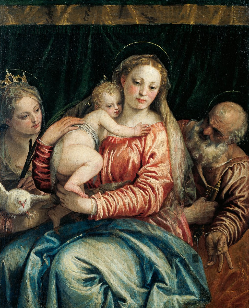 Madonna en Kind, Sint-Pieter en Sint-Agnes door (1528-88) Veronese