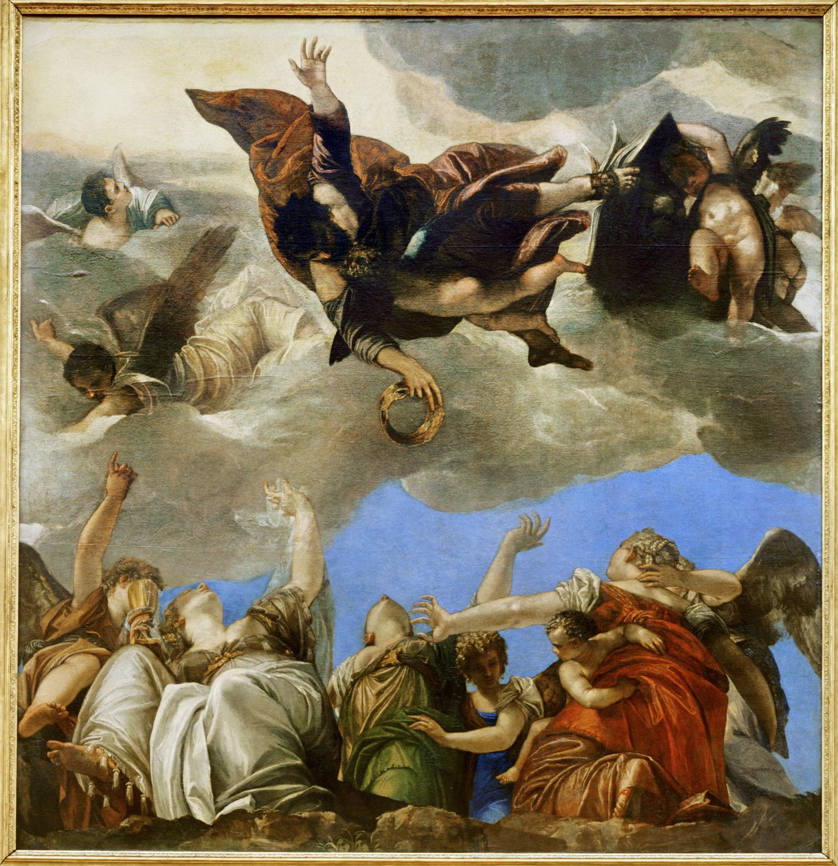 Saint Marc couronnant les vertus theologales - Sint Marcus beloont de theologische deugden ... door (1528 88) Veronese