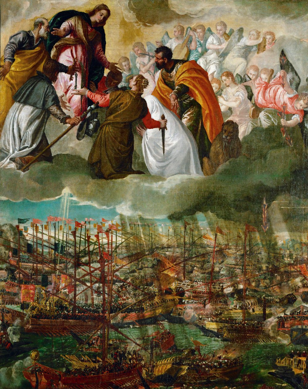 De Slag bij Lepanto (olieverf op doek) door (1528-88) Veronese