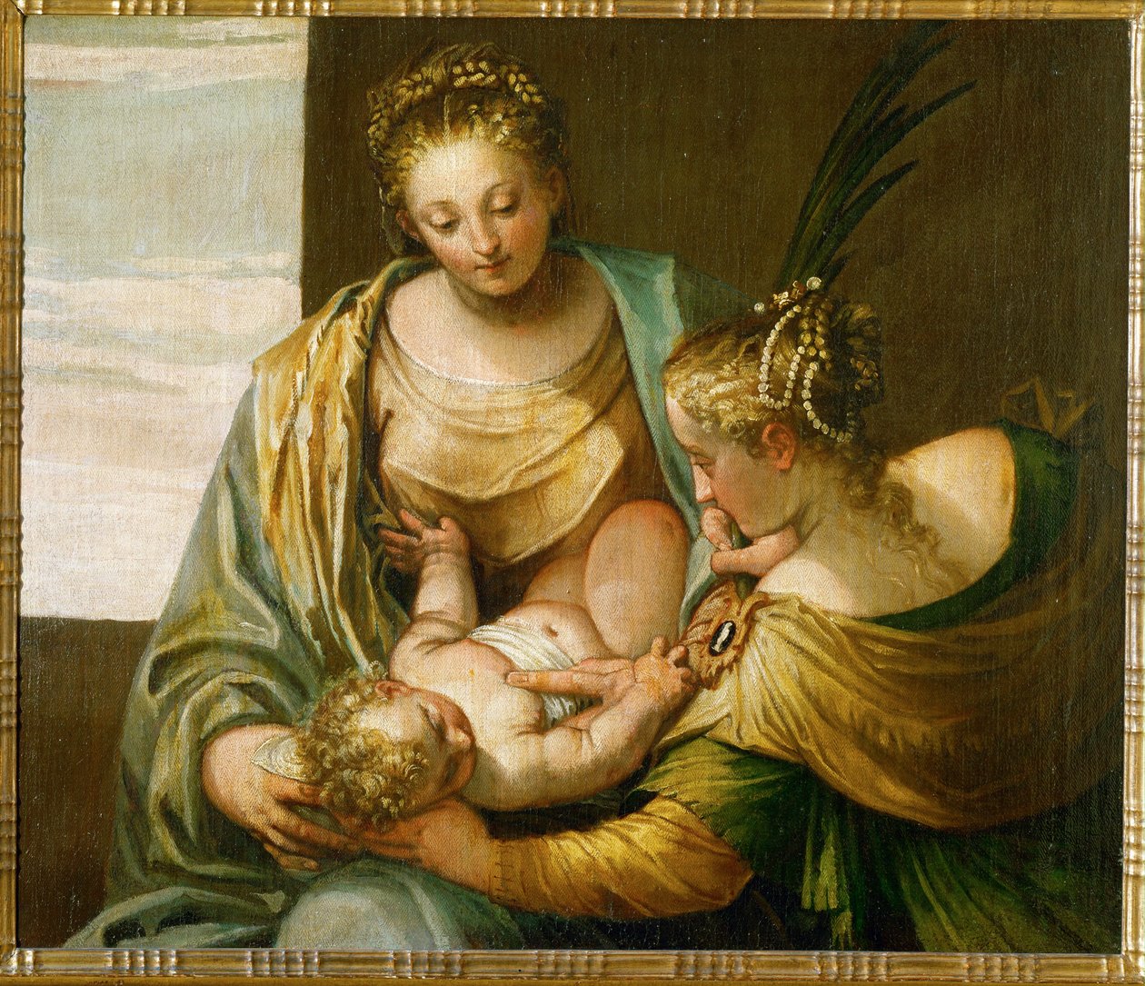 Het mystieke huwelijk van de heilige Catharina van Siena ... (olieverf op doek) door (1528-88) Veronese
