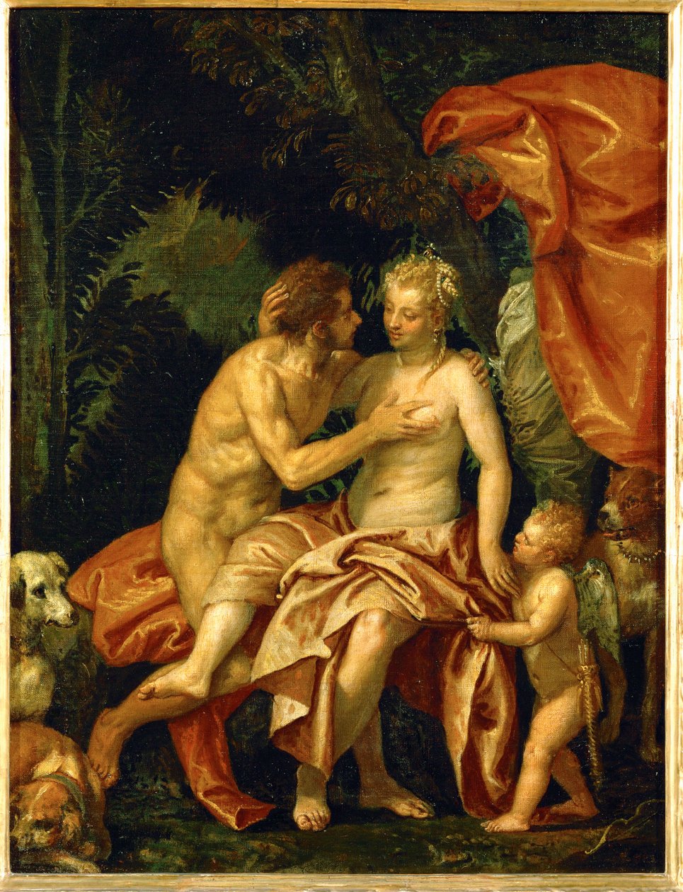 Venus en Adonis (olieverf op doek) door (1528-88) Veronese