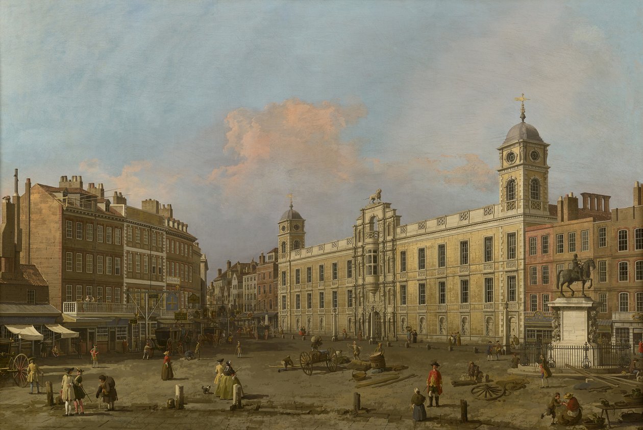 Londen, een uitzicht op Northumberland House, kijkend naar het oosten door Canaletto