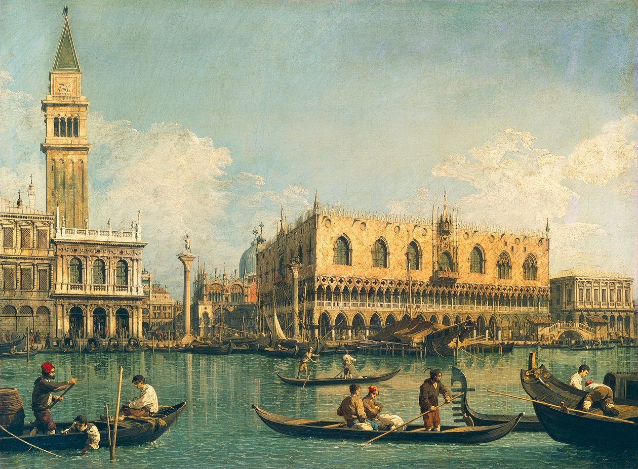 De Molo vanaf Bacino di San Marco op Hemelvaartsdag, door Giovanni Antonio Canal, bekend als Canaletto door (1697 1768) Canaletto