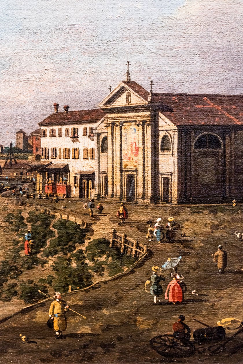 Gezicht op Dolo aan de Brenta, detail, ca. 1755-1760 (olieverf op doek) door (1697-1768) Canaletto