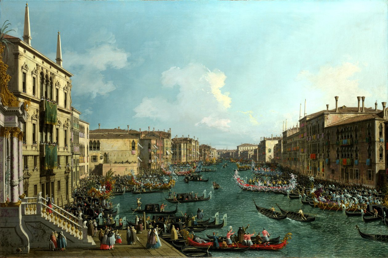 Een regatta op het Canal Grande, ca. 1740 door (1697 1768) Canaletto
