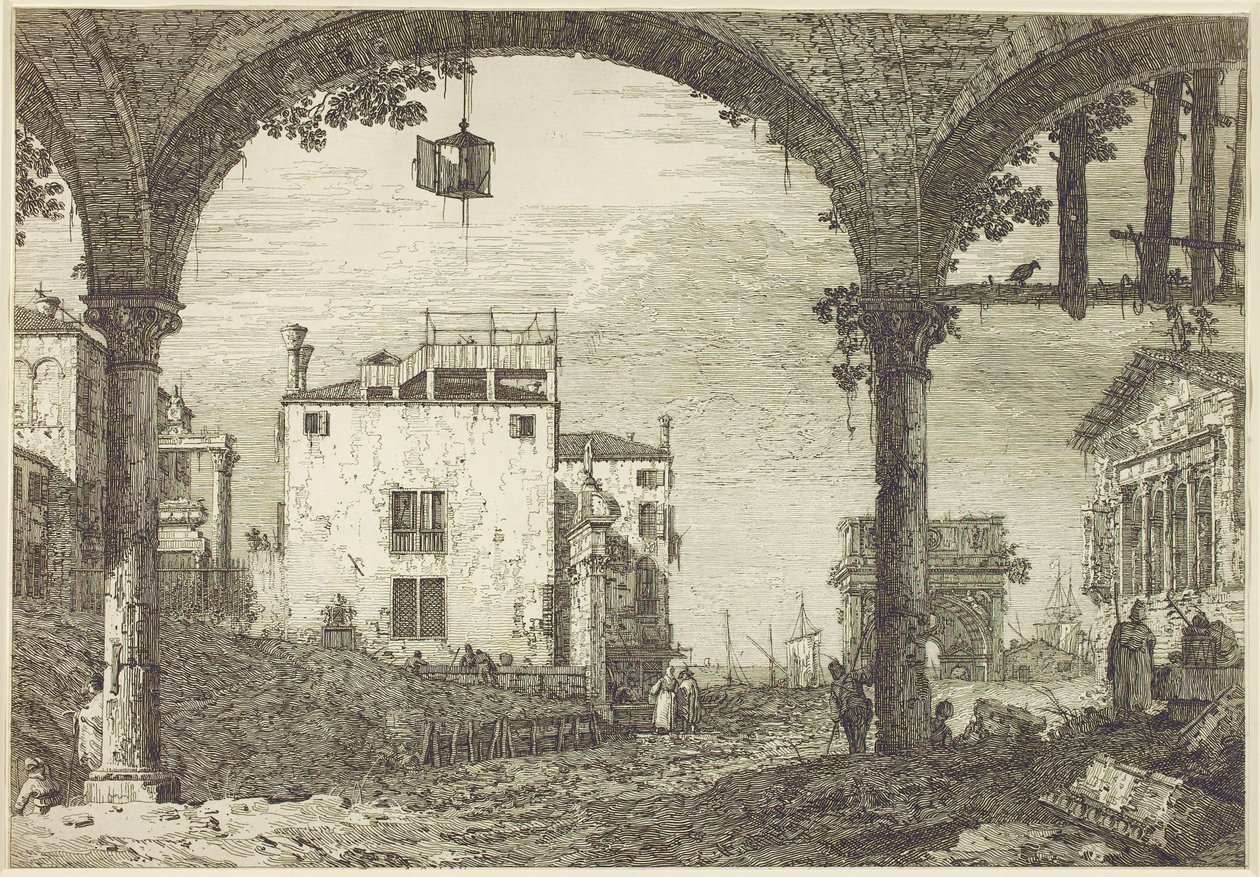 Le Portique a la Lanterne, c.1744 door Canaletto