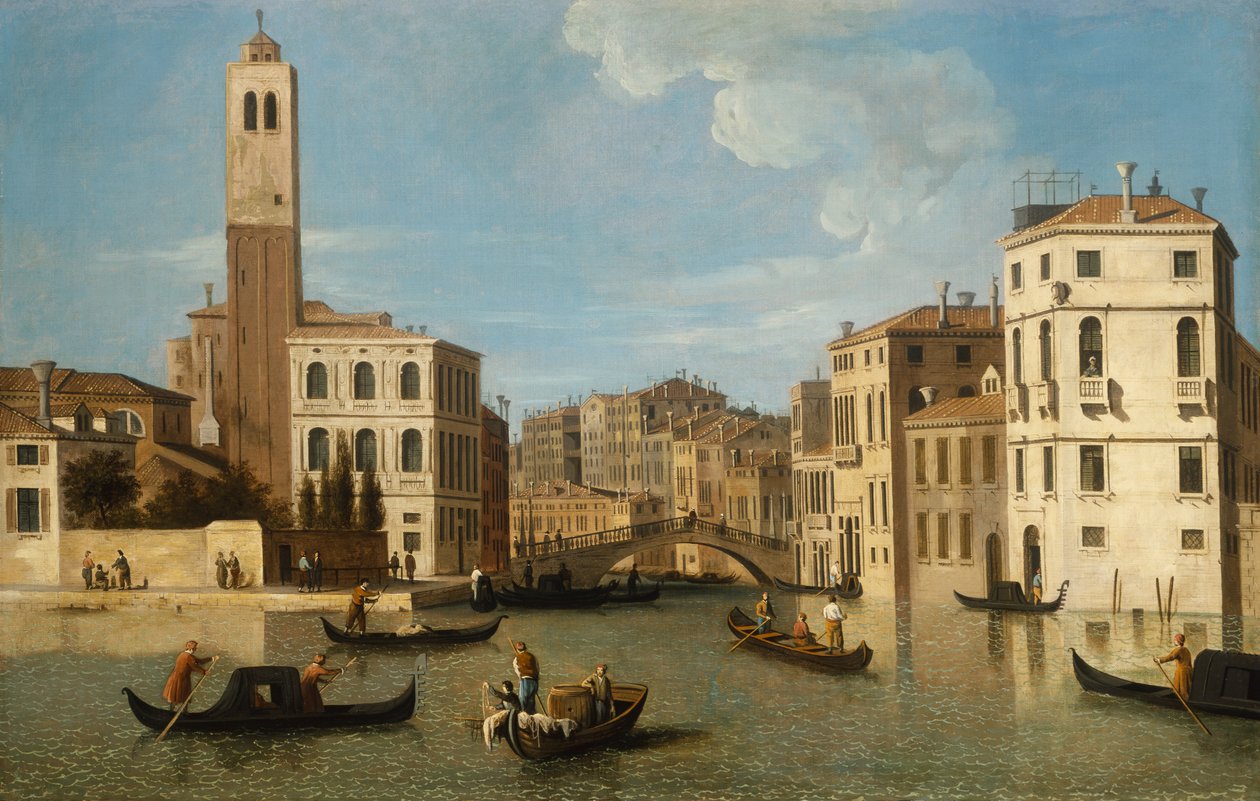 De Ingang van de Canareggio, Venetië door Canaletto
