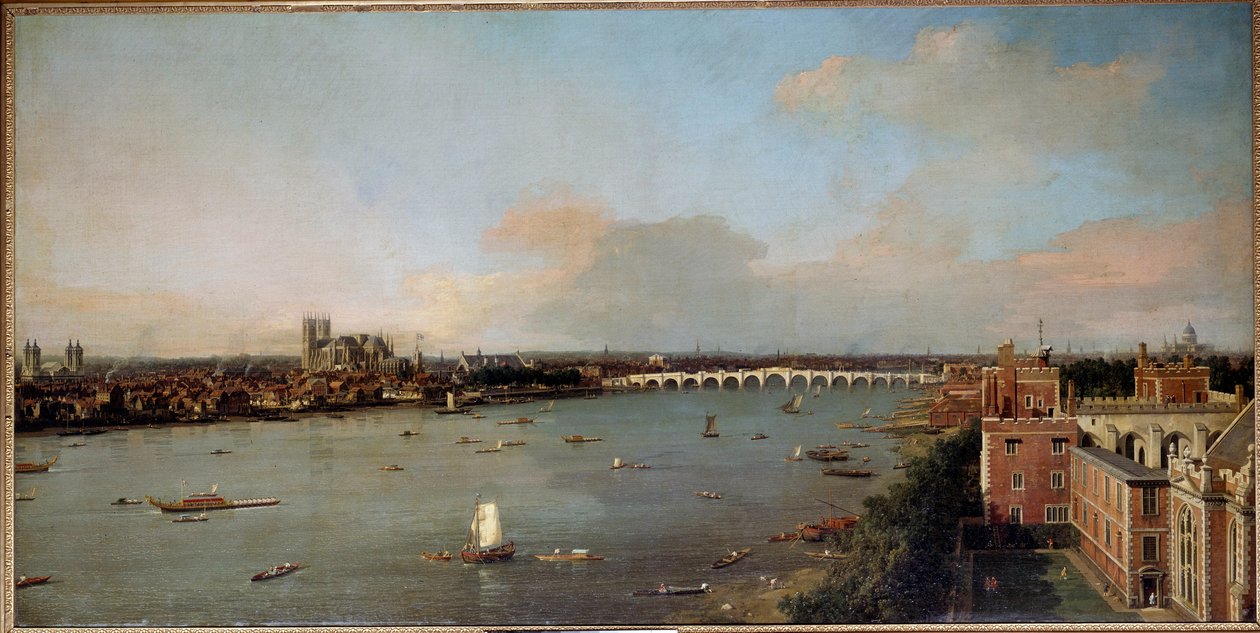 Uitzicht op Londen en de Theems in de 18e eeuw door Canaletto
