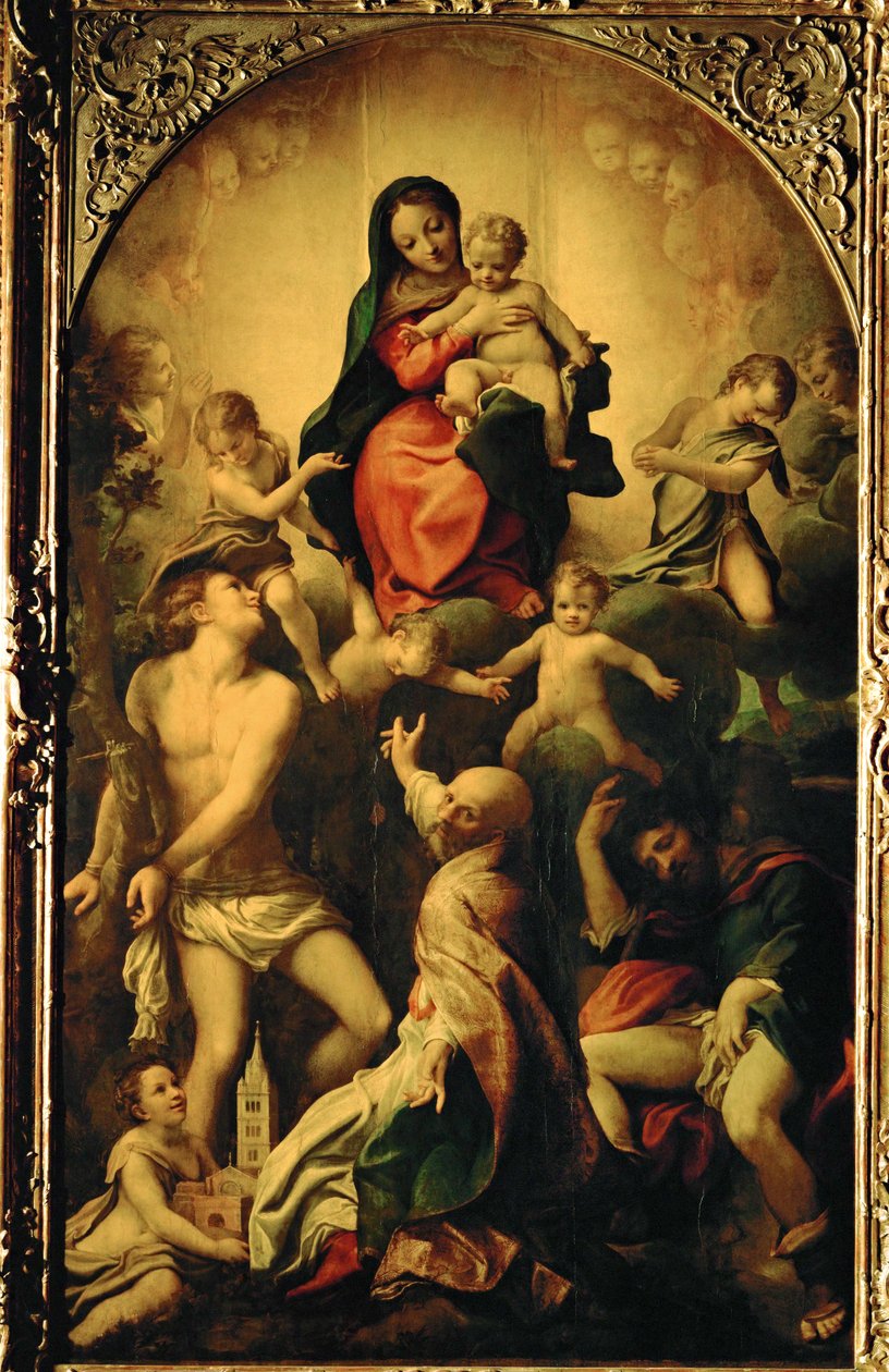 De Madonna van Sint Sebastiaan ... door (c.1489 1534) Correggio