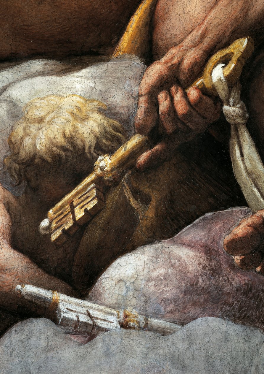 Visioen van St. Johannes Evangelist op Patmos, Hemelvaart van Christus onder de Apostelen, of Christus in Glorie door Antonio Allegri, bekend als Correggio (detail) door (c.1489-1534) Correggio