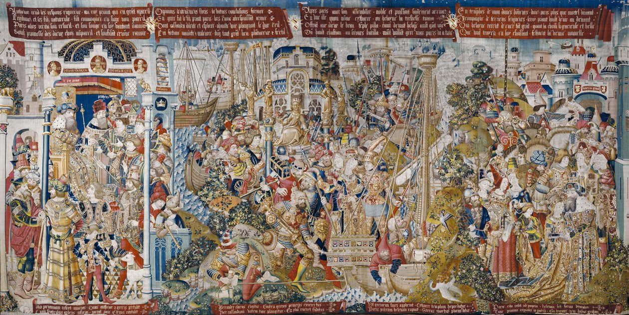 De Trojaanse Oorlog: De Ontvoering van Helena, ca. 1470 door (fl.1450 75) Master of Coetivy