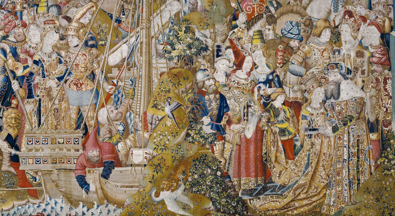 De Trojaanse Oorlog: De ontvoering van Helena door (fl.1450 75) Master of Coetivy