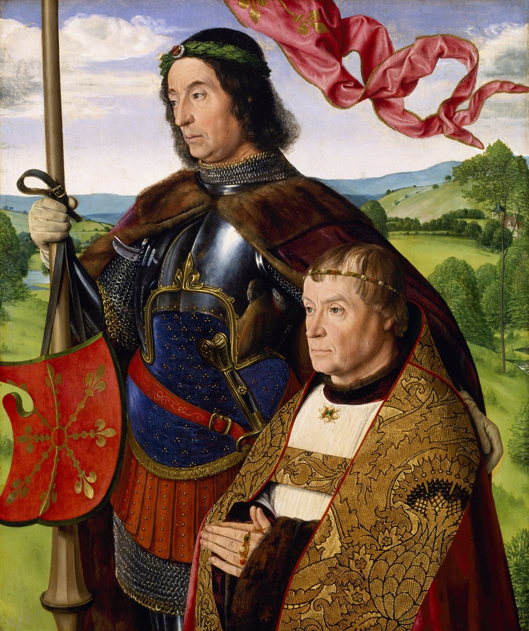 St. Maurice (of St. Victor) met een schenker, ca. 1500-05 door (fl.c.1483 c.1529) Master of Moulins