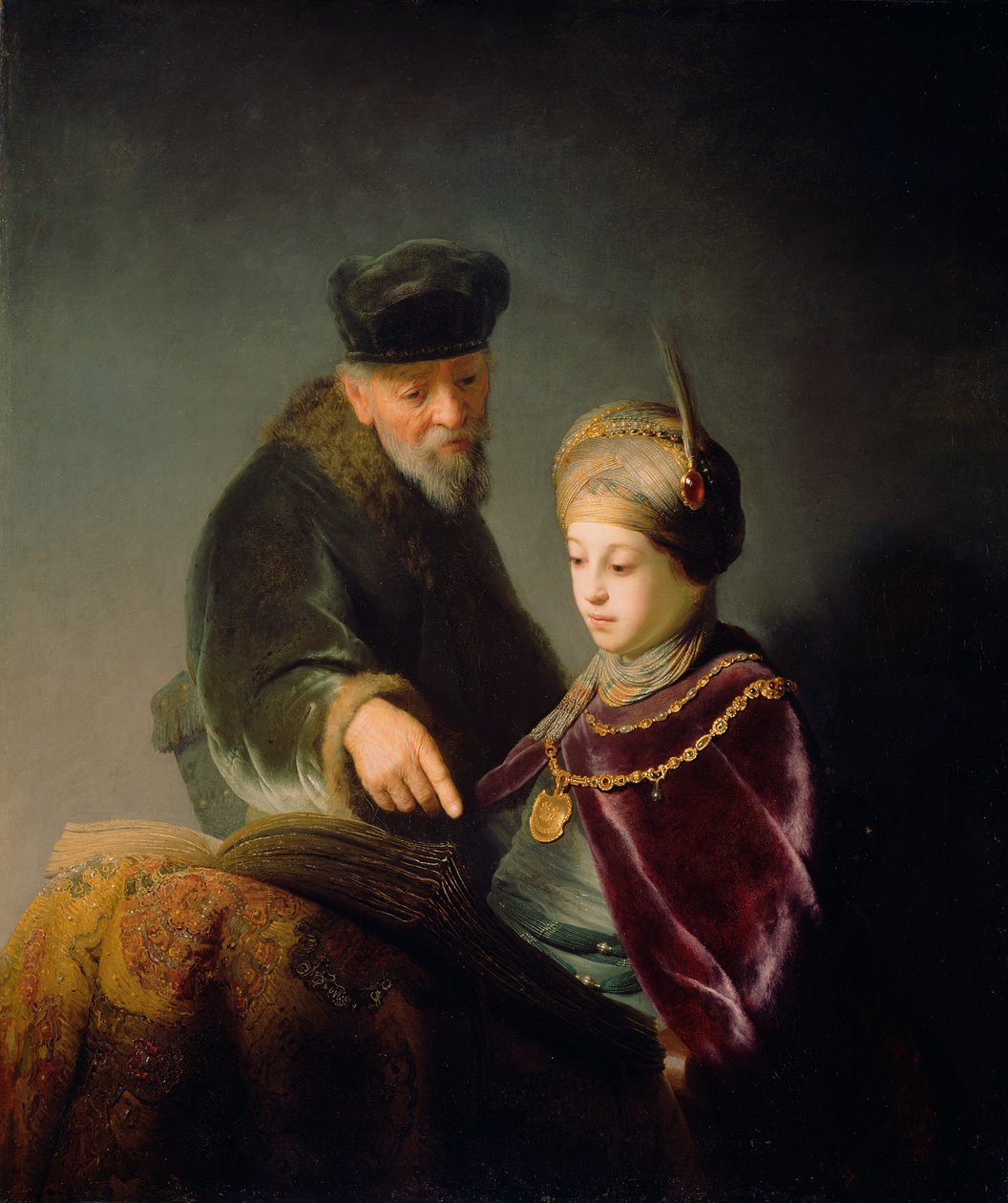 Een Jonge Geleerde en zijn Leraar, c. 1629-30 door studio of Rembrandt Harmensz. van Rijn