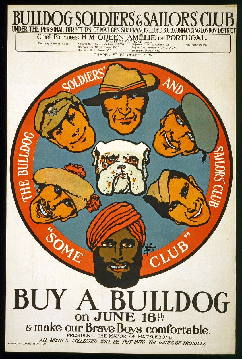 Koop een bulldog op 16 juni en maak onze dappere jongens comfortabeler, c.1915 door Unknown
