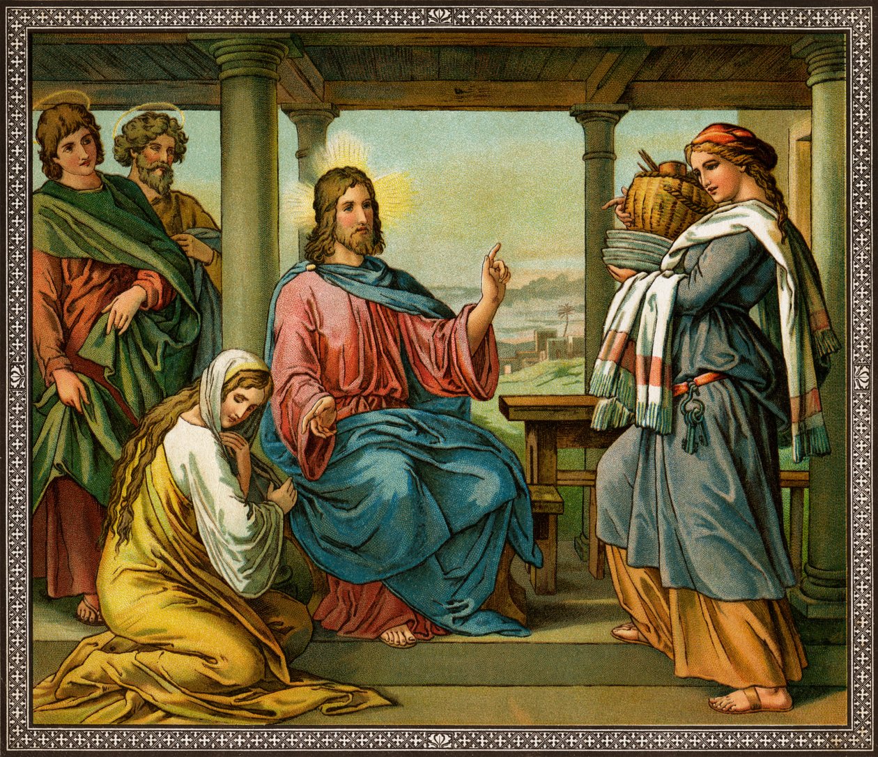 Jezus in het huis van Martha en Maria - Bijbel, Nieuwe Testament door Unknown
