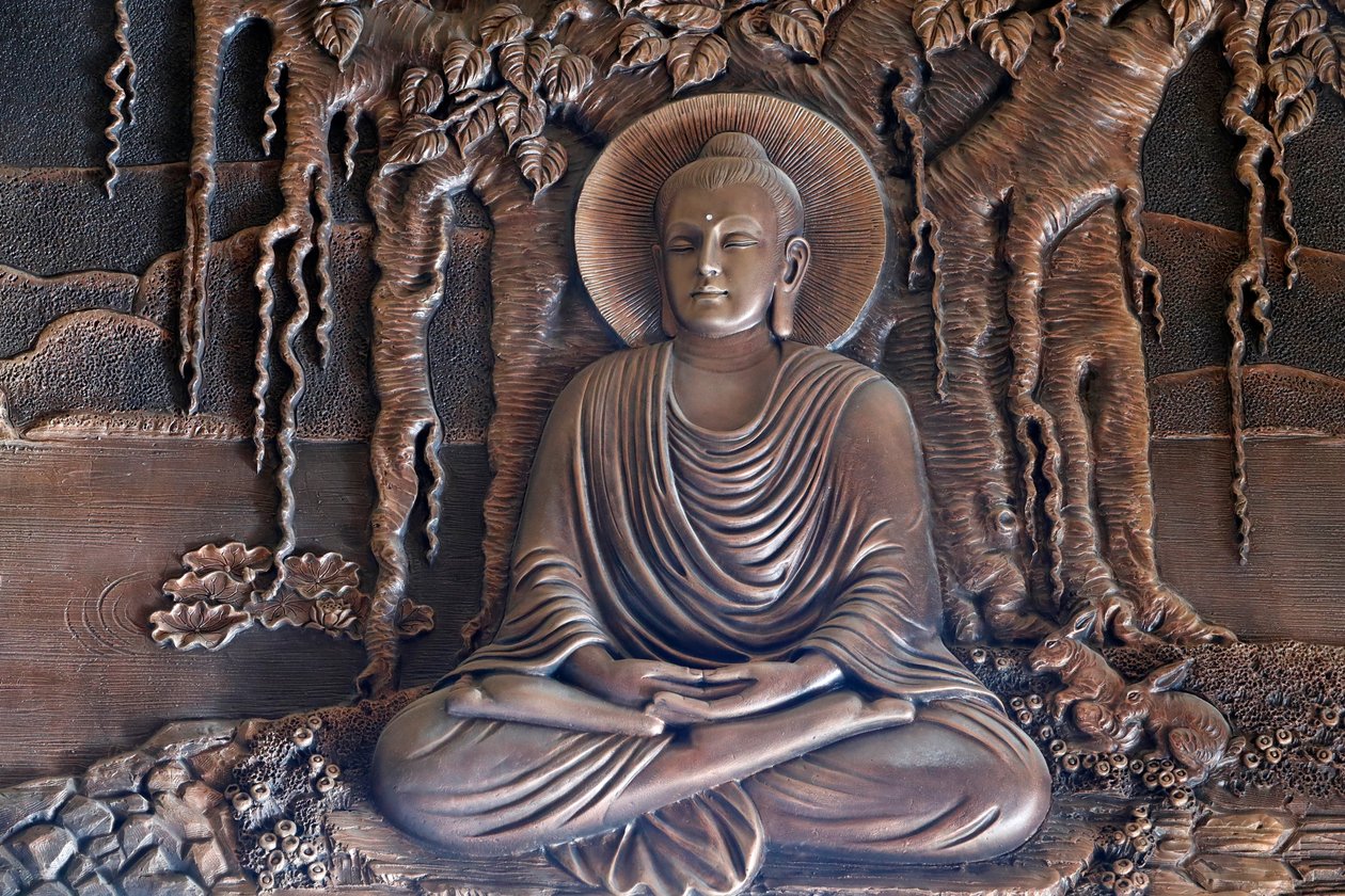Linh Phong boeddhistische tempel, Shakyamuni Boeddha zittend in de meditatiehouding onder de Bodhiboom, Dalat, Vietnam door Unknown