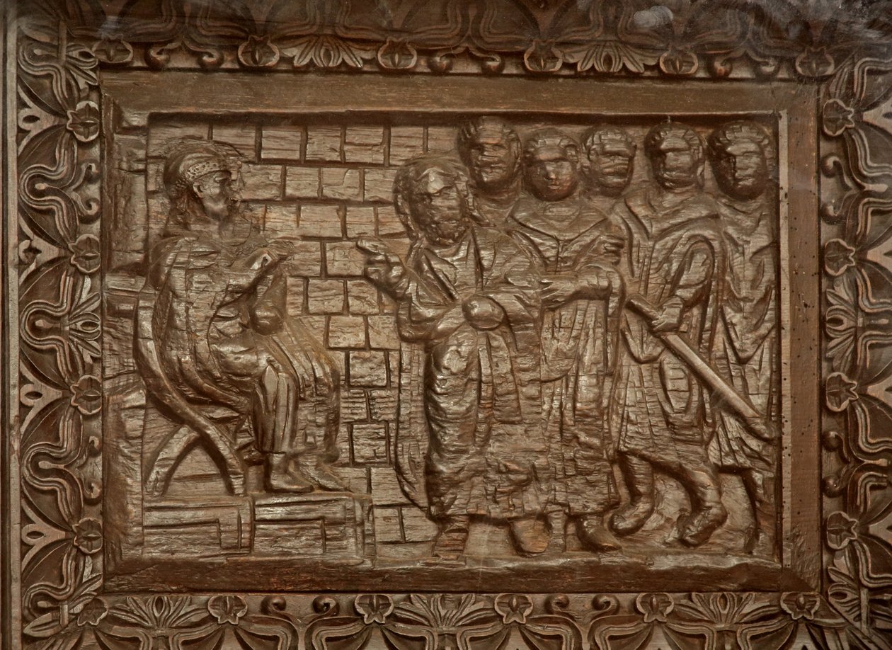 Paneel van 5C deur: het oordeel van Jezus door Unknown