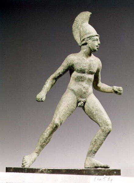 Standbeeld van een baardloze krijger in de houding van Ajax, zoon van Oileus, Romeins, 350-300 v.Chr. door Unknown