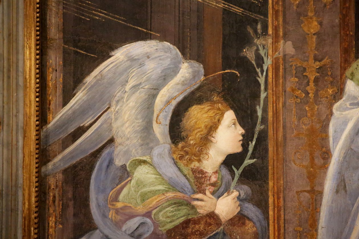De engel Gabriël bij de Aankondiging door Unknown