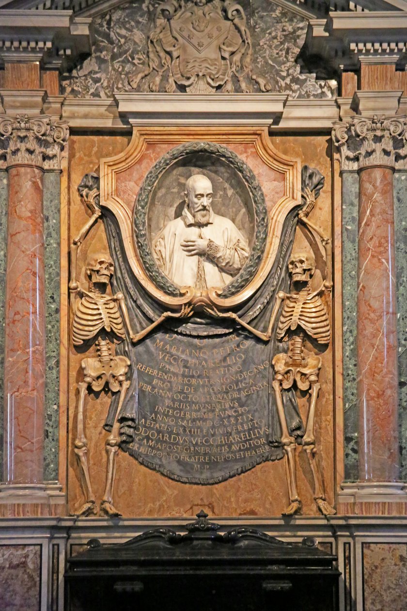 Zicht op het graf van kardinaal Cinthio Aldobrandino, Rome, Italië door Unknown