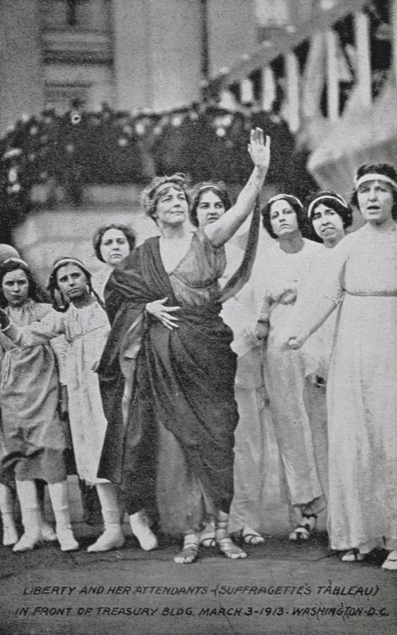 Vrouwen en kinderen optreden in een kiesrecht tableau, 3 maart, 1913 door American Photographer