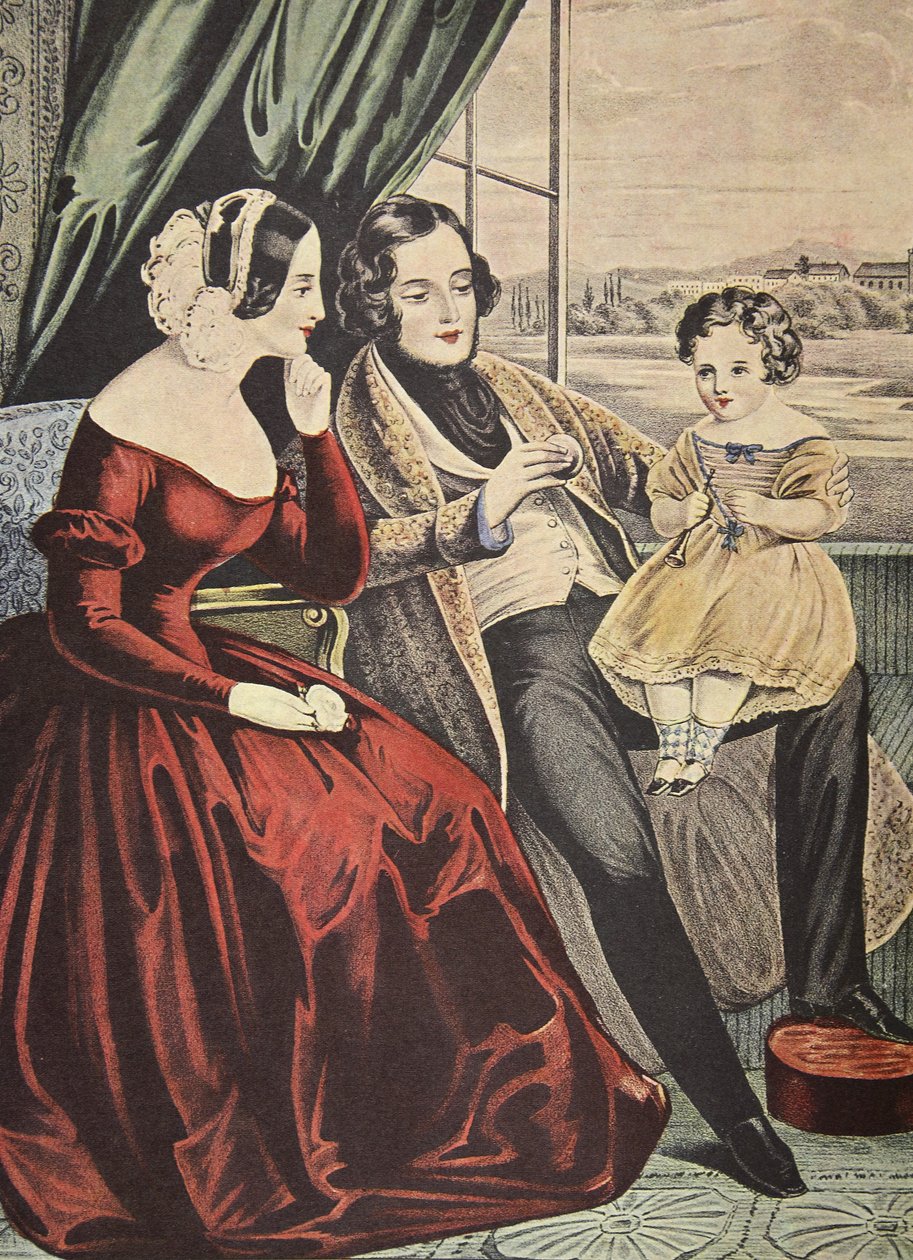 Getrouwd, Currier & Ives, uitgegeven 1845 door American School