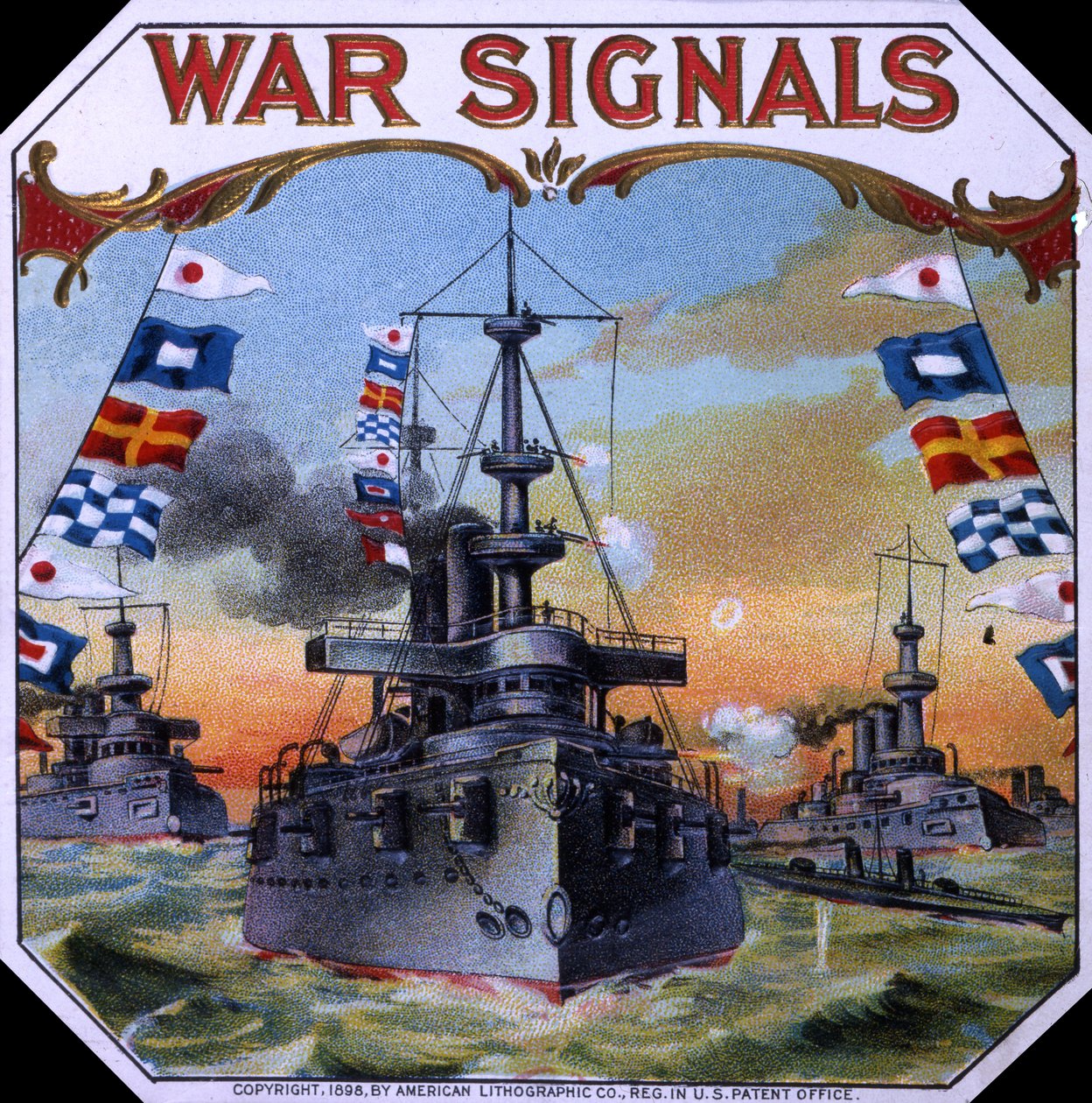 War Signals sigarendooslabel (1898) door American School