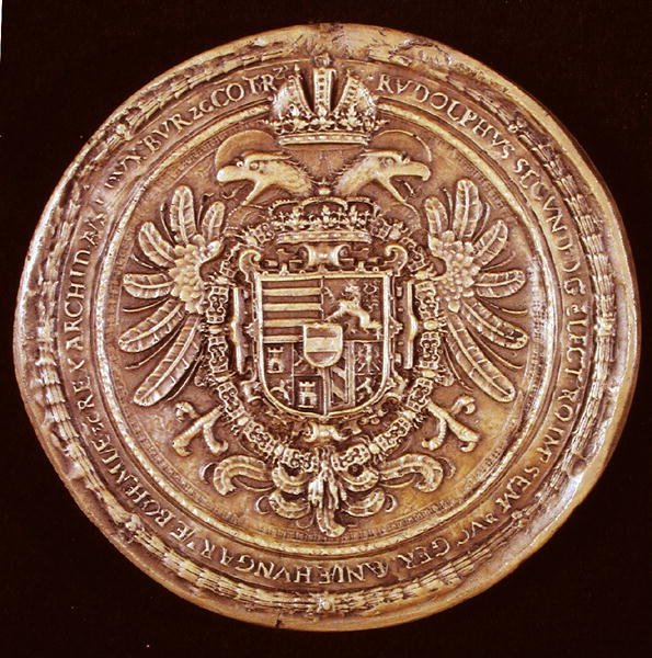Zegel van Keizer Rudolf II (1552-1612) 1603 door Austrian School