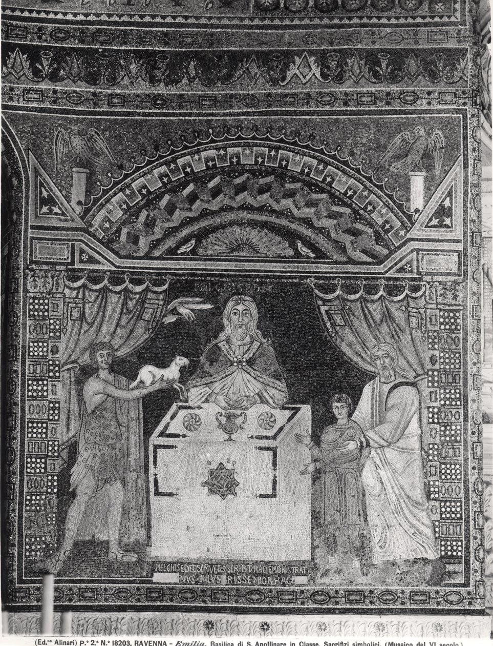 Offer van Melchizedech (mozaïek) door Byzantine School