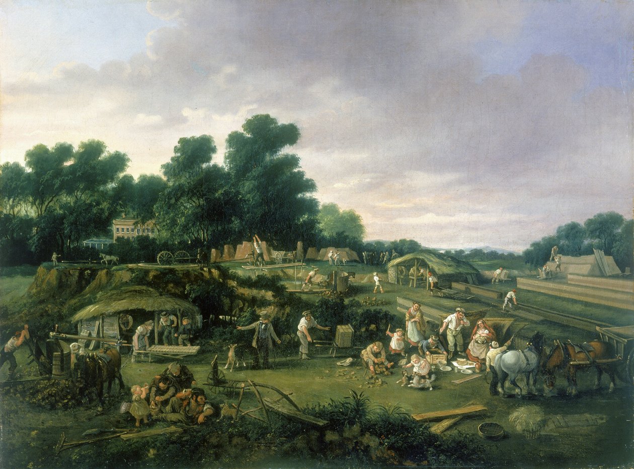 Engelse landelijke steenfabriek, ca. 1840 door English School
