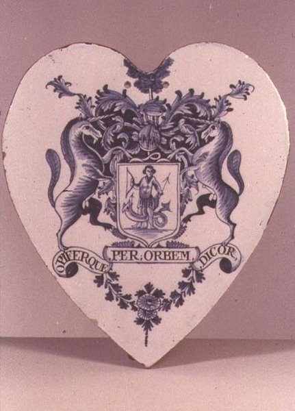 Lambeth pill-tegel, Lambeth High Street Pottery, c.1765-75 (tingeglazuurd aardewerk) door English School
