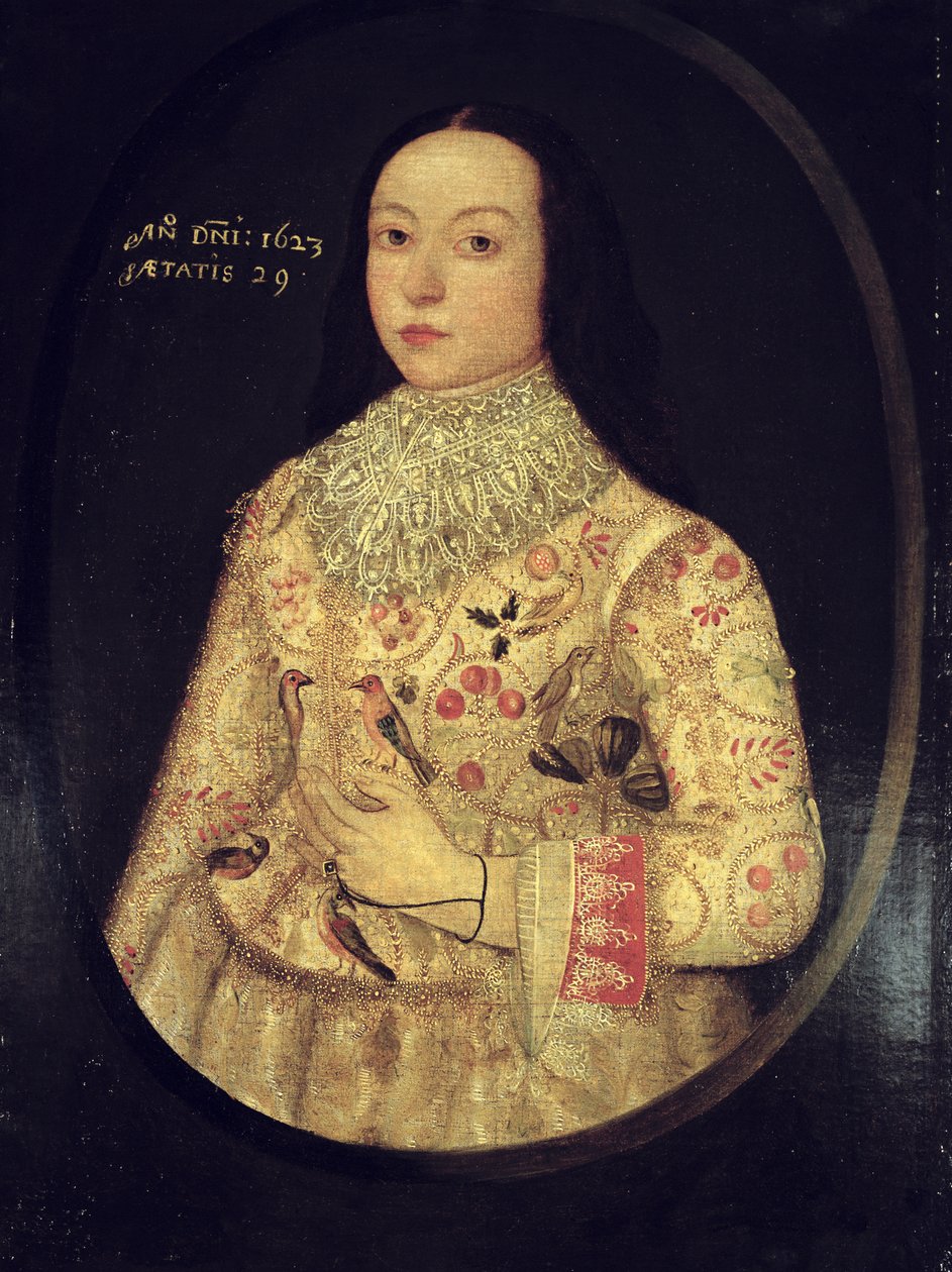 Portret van Amy Seymour, 1623 door English School