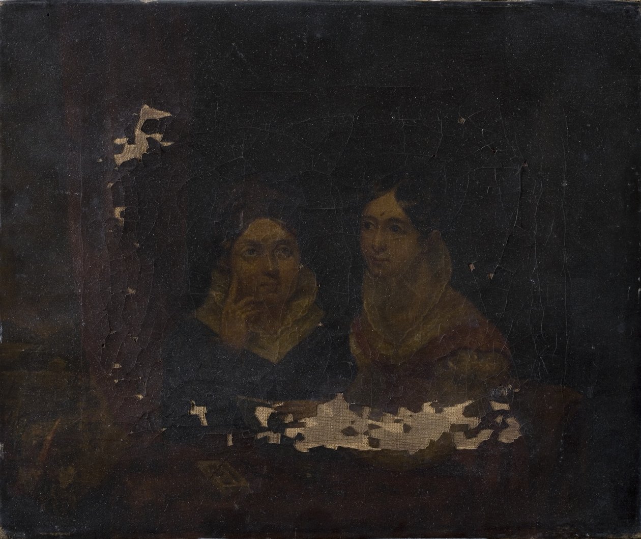 Portret van twee vrouwen door English School