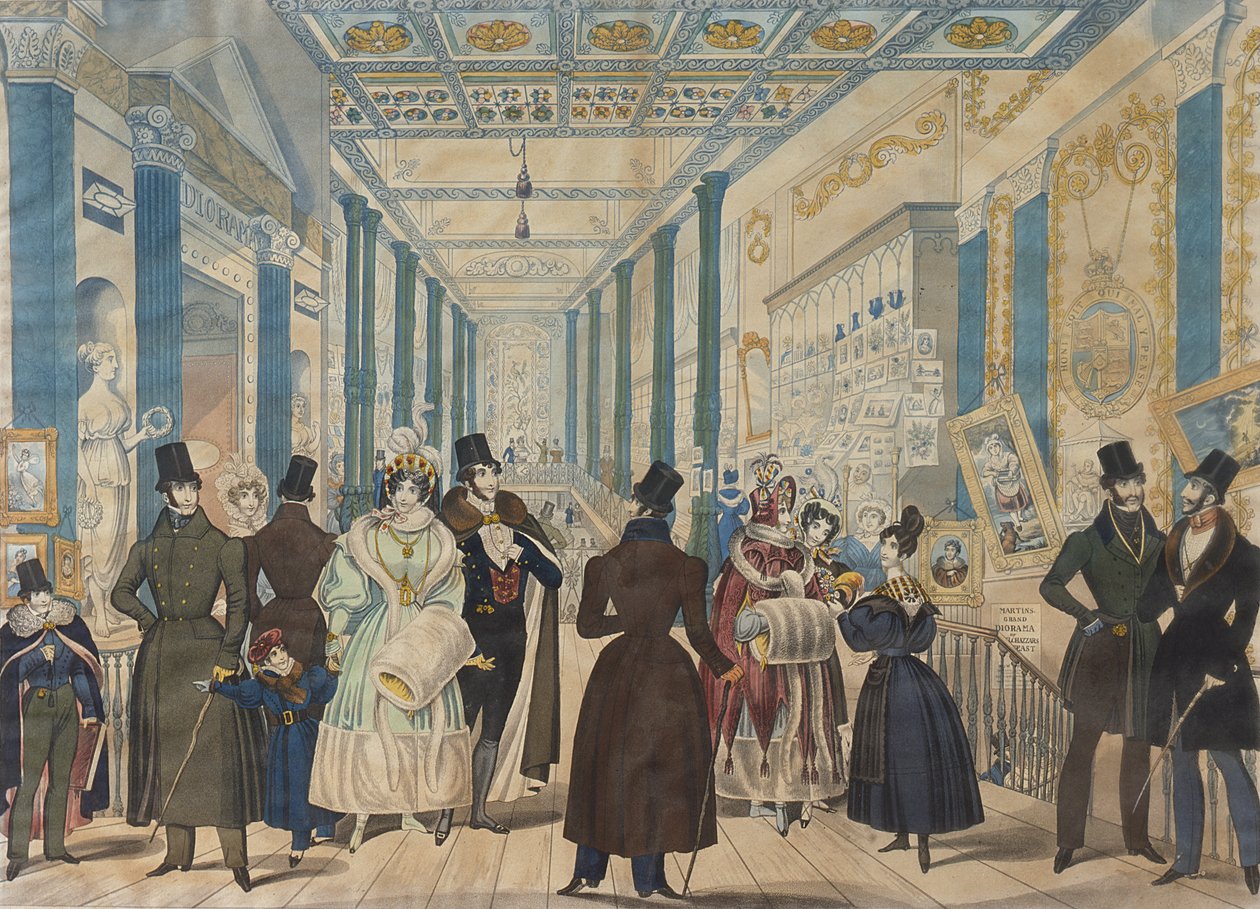 Uitzicht in de Queens Bazaar, Londen - Wintermode van nov 1833 tot april 1834, uitgegeven door B.Read & Co., 1833 door English School