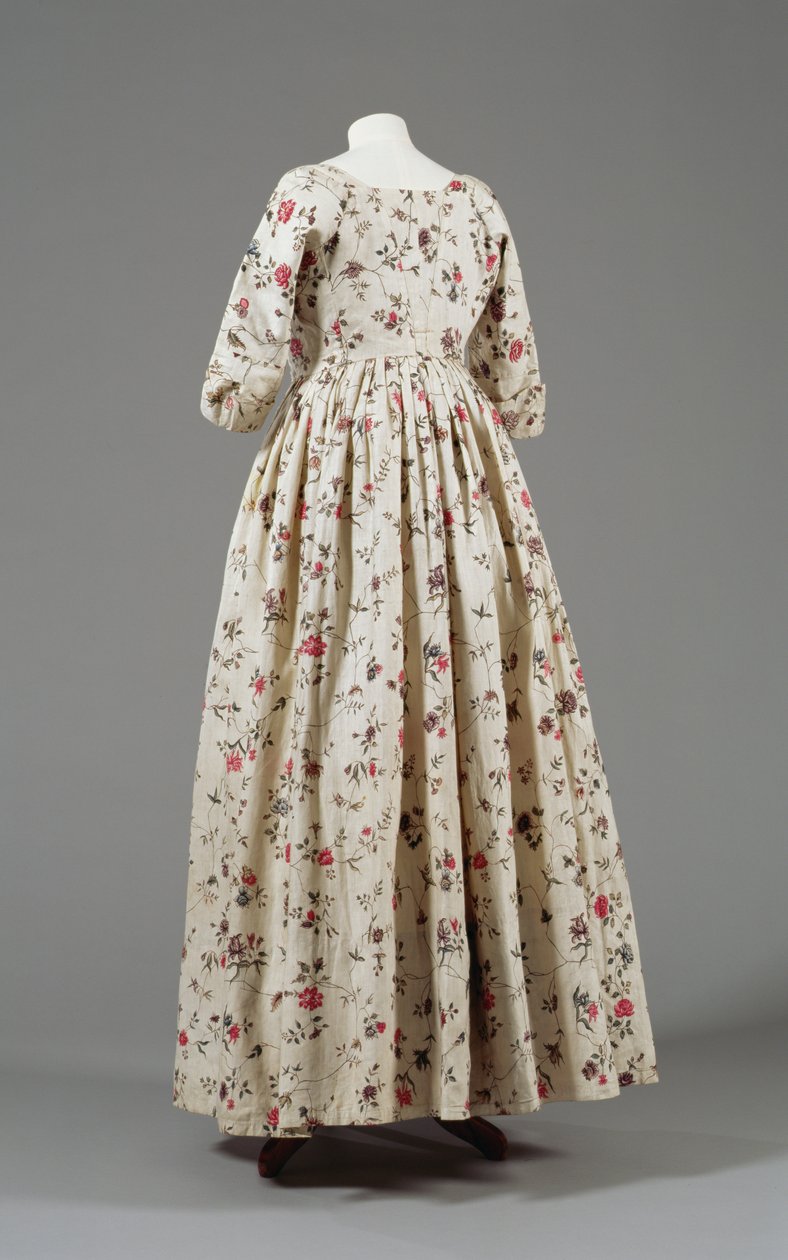 Damesjurk, gestempeld met het merk van de Oost-Indische Compagnie, c.1785-90 door English School