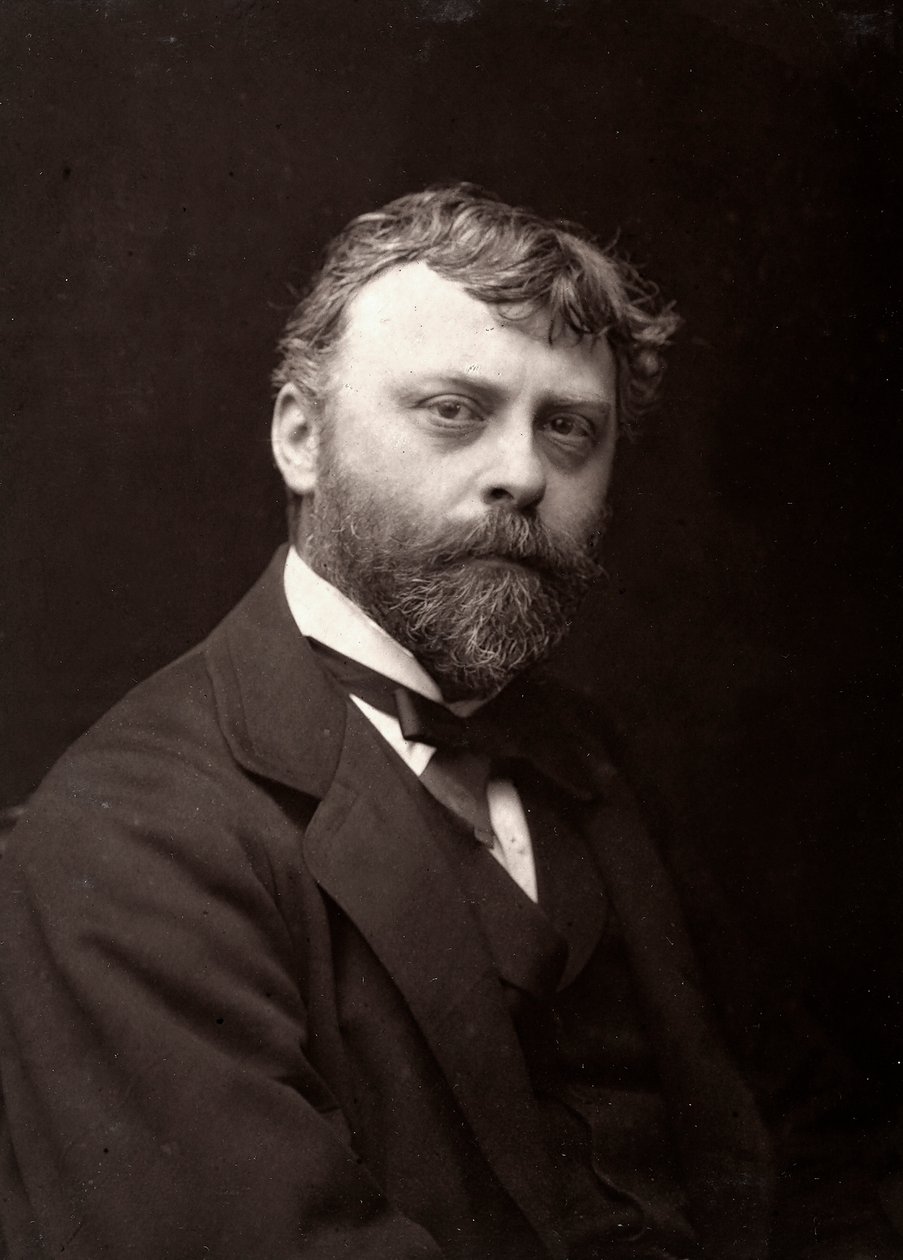 De kunstenaar Paul-Louis Delance geportretteerd ter gelegenheid van de Salon van Parijs, 1885 door French Photographer