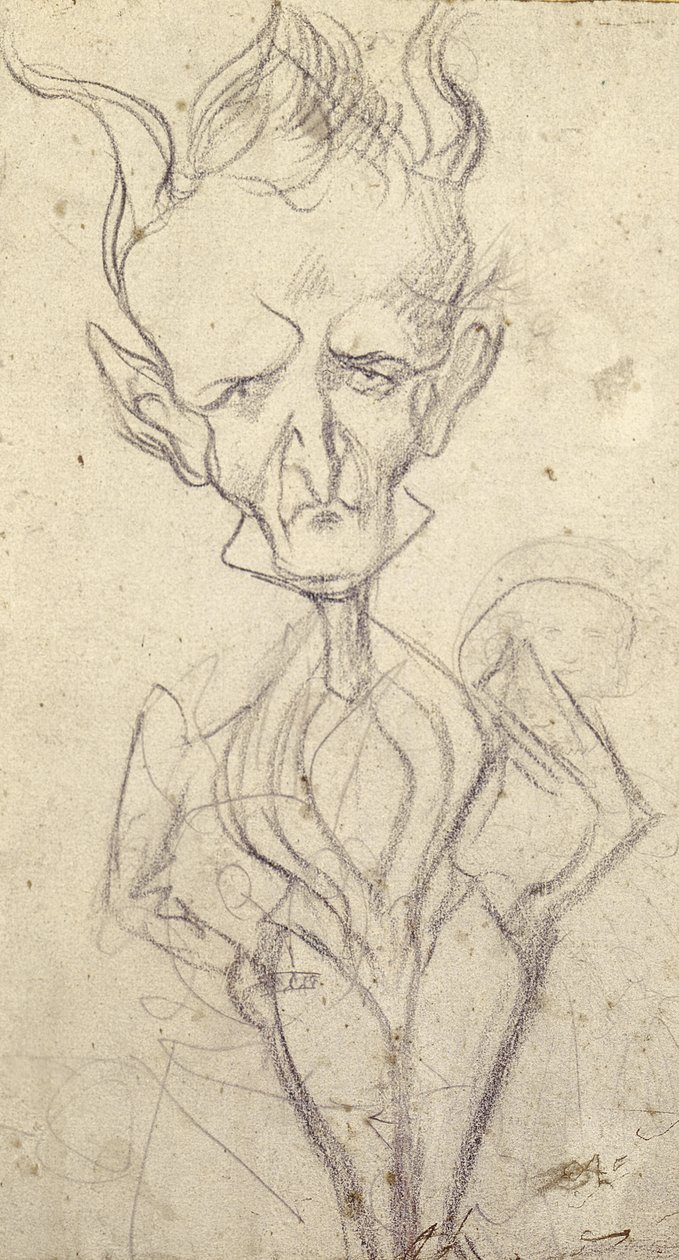 Karikatuur van Hector Berlioz (1803-69) door French School
