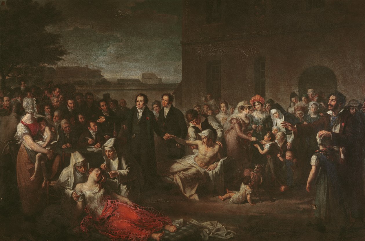 Jean-Louis Alibert behandelt tyfuspatiënten in het Hopital Saint-Louis door French School