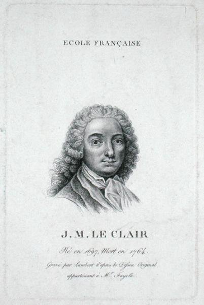 Jean-Marie Leclair (1697-1764) gegraveerd door Lambert door French School