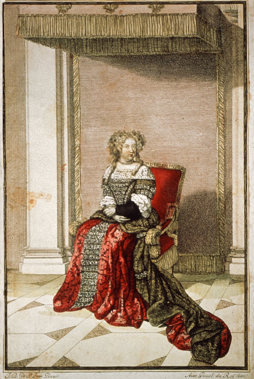 Marie Therese van Oostenrijk, 1680 (kleurgravure) door French School